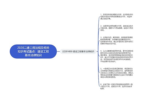 2020二建工程法规及相关知识考试重点：建设工程基本法律知识
