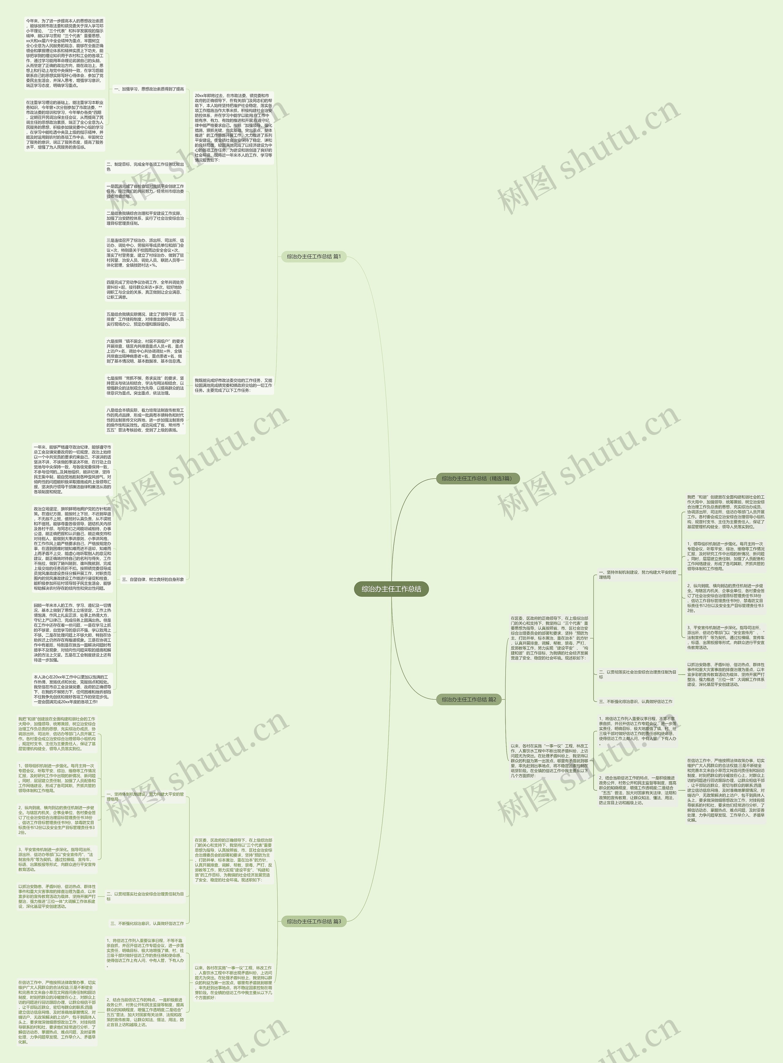 综治办主任工作总结思维导图