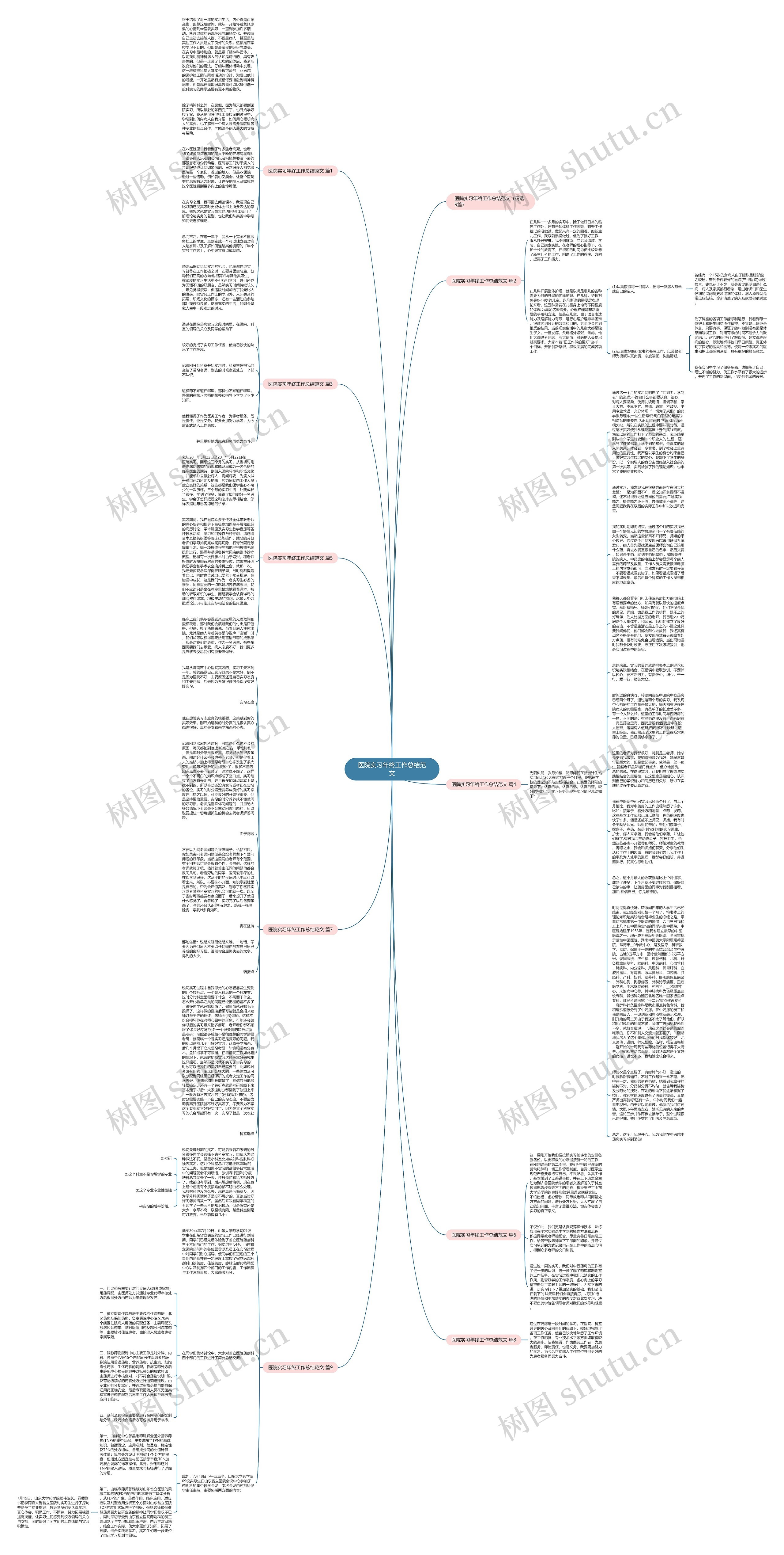 医院实习年终工作总结范文思维导图