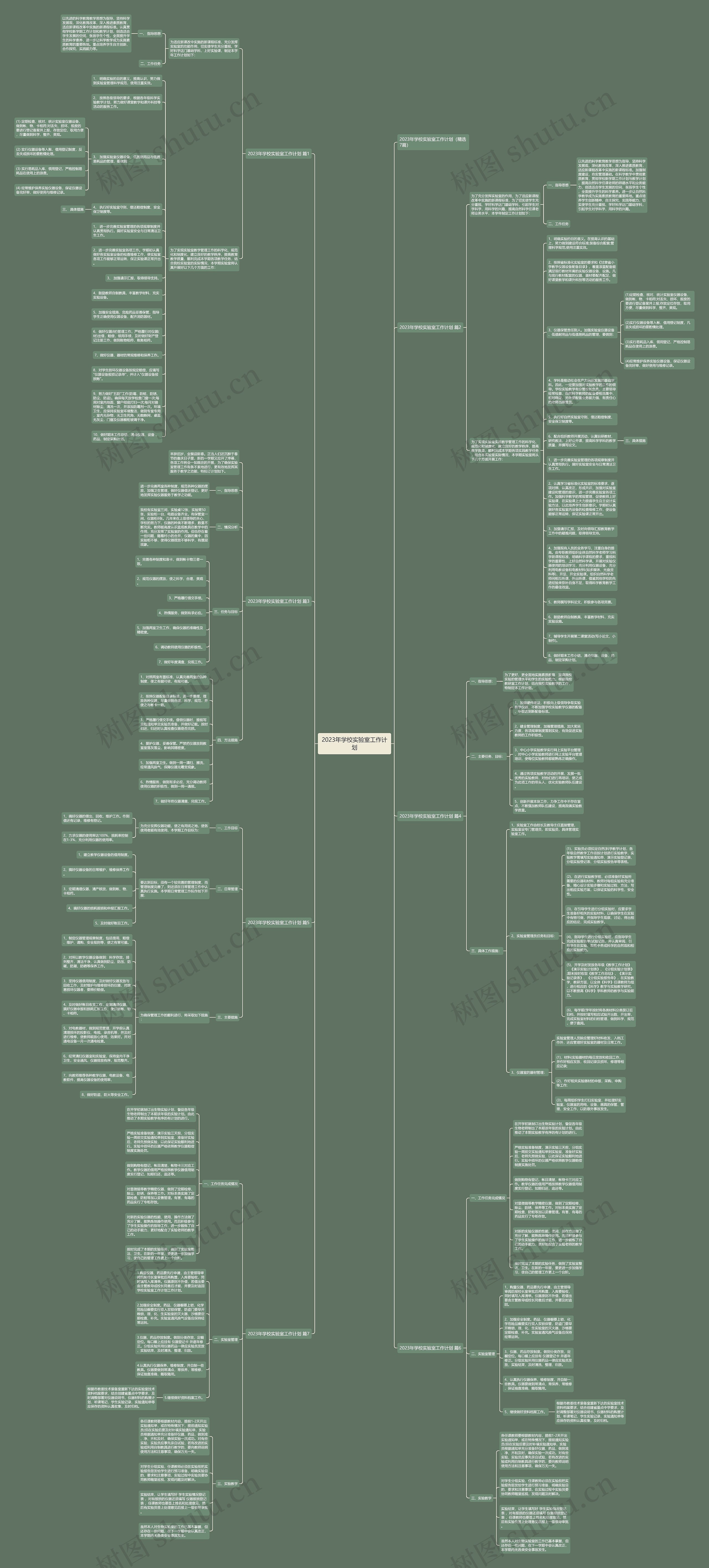 2023年学校实验室工作计划思维导图