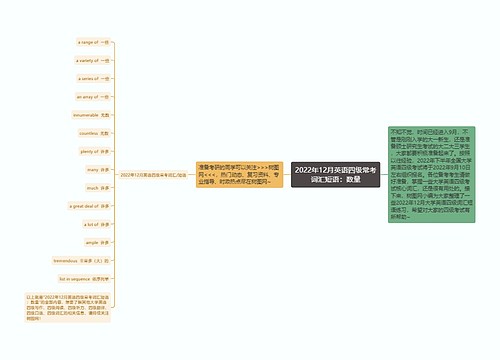 2022年12月英语四级常考词汇短语：数量