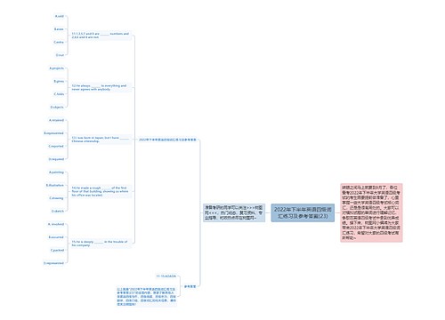 2022年下半年英语四级词汇练习及参考答案(23)