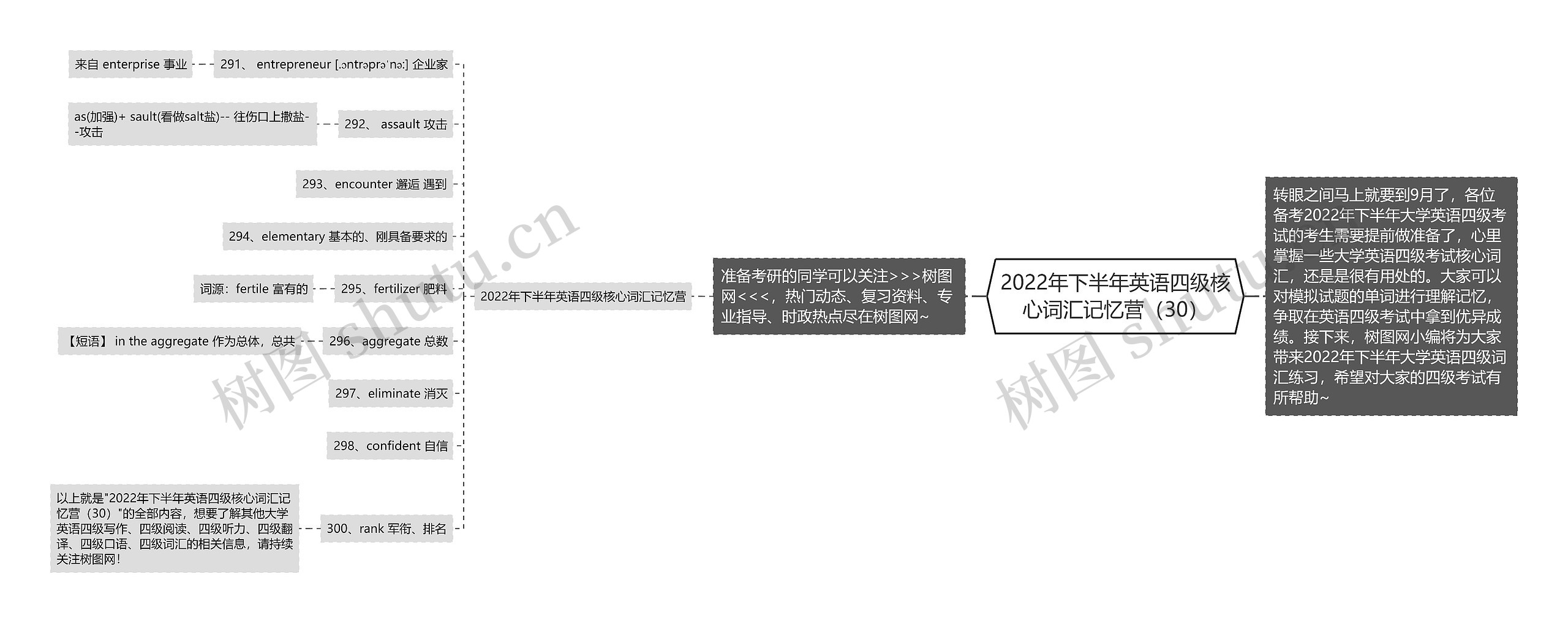 2022年下半年英语四级核心词汇记忆营（30）思维导图