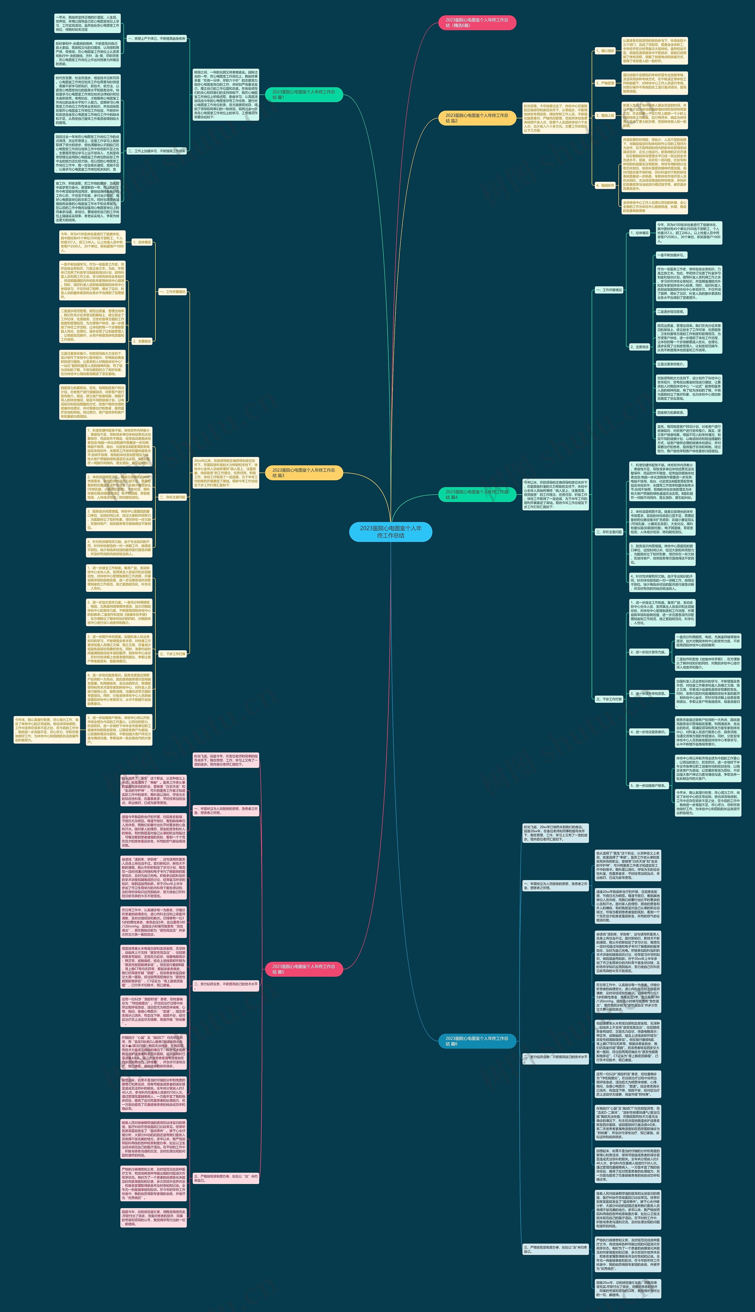 2023医院心电图室个人年终工作总结思维导图