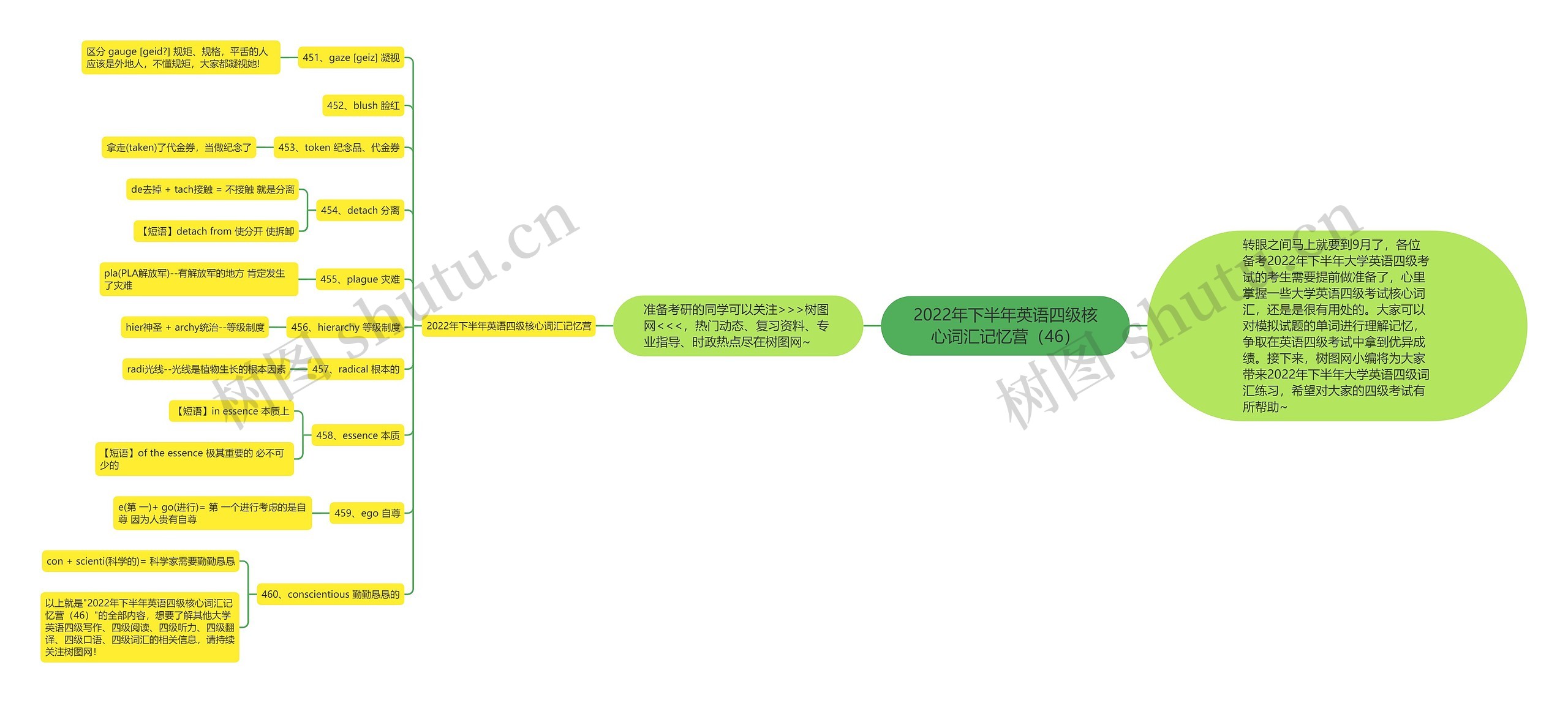 2022年下半年英语四级核心词汇记忆营（46）思维导图