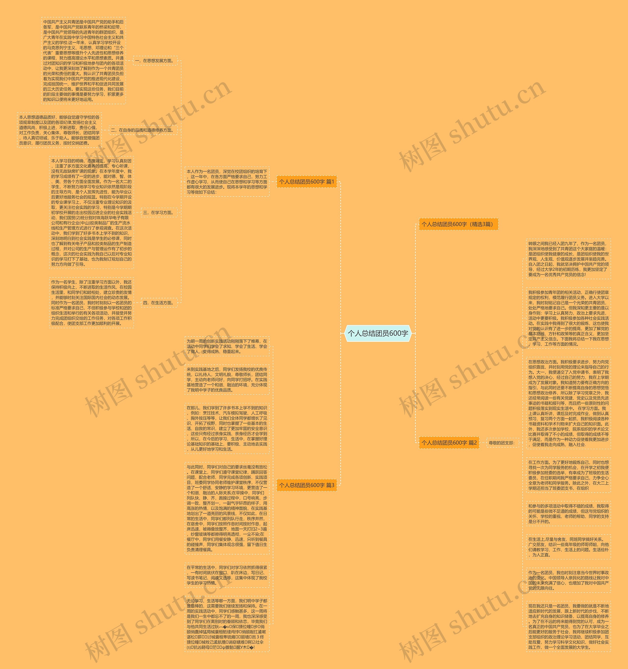 个人总结团员600字思维导图