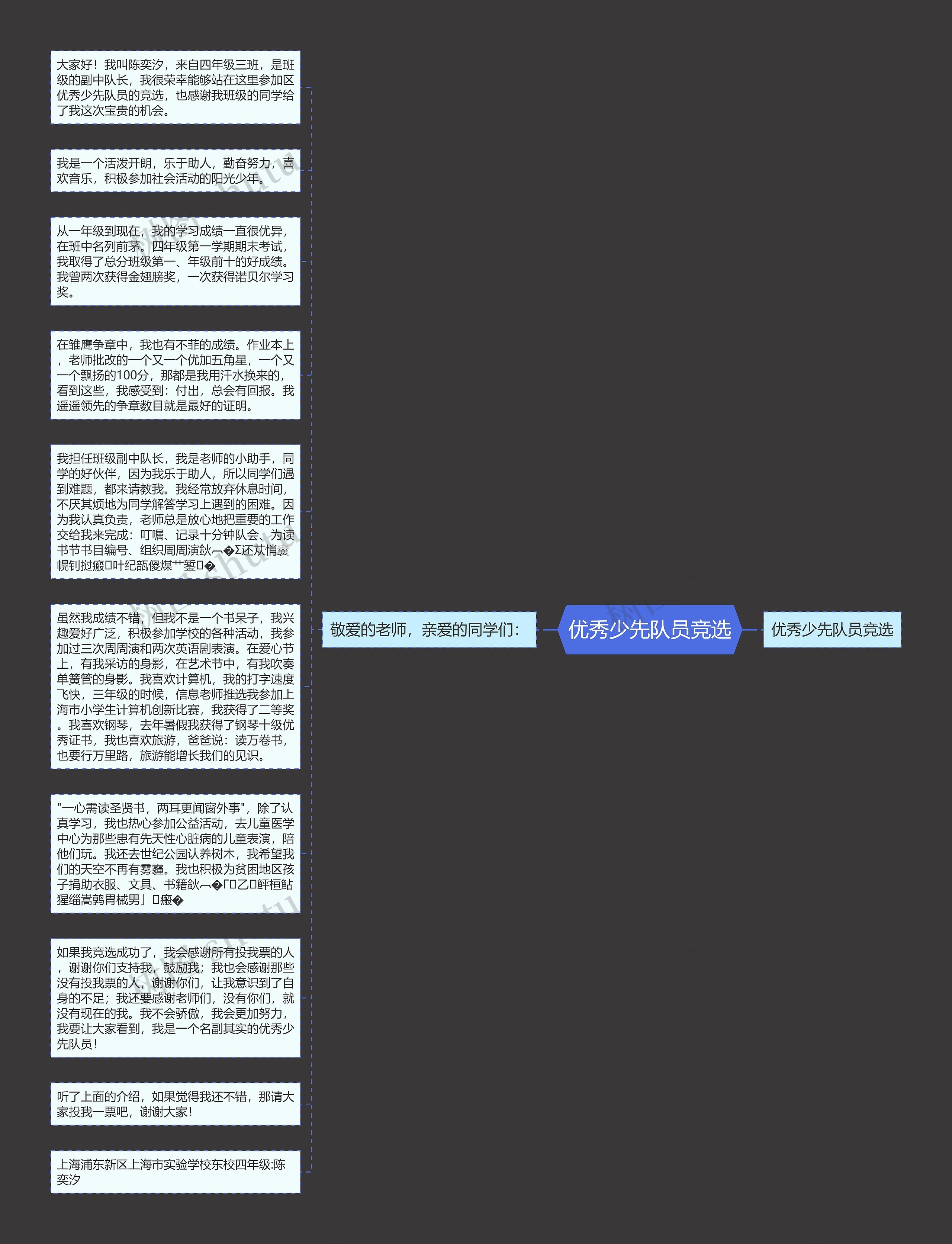 优秀少先队员竞选思维导图