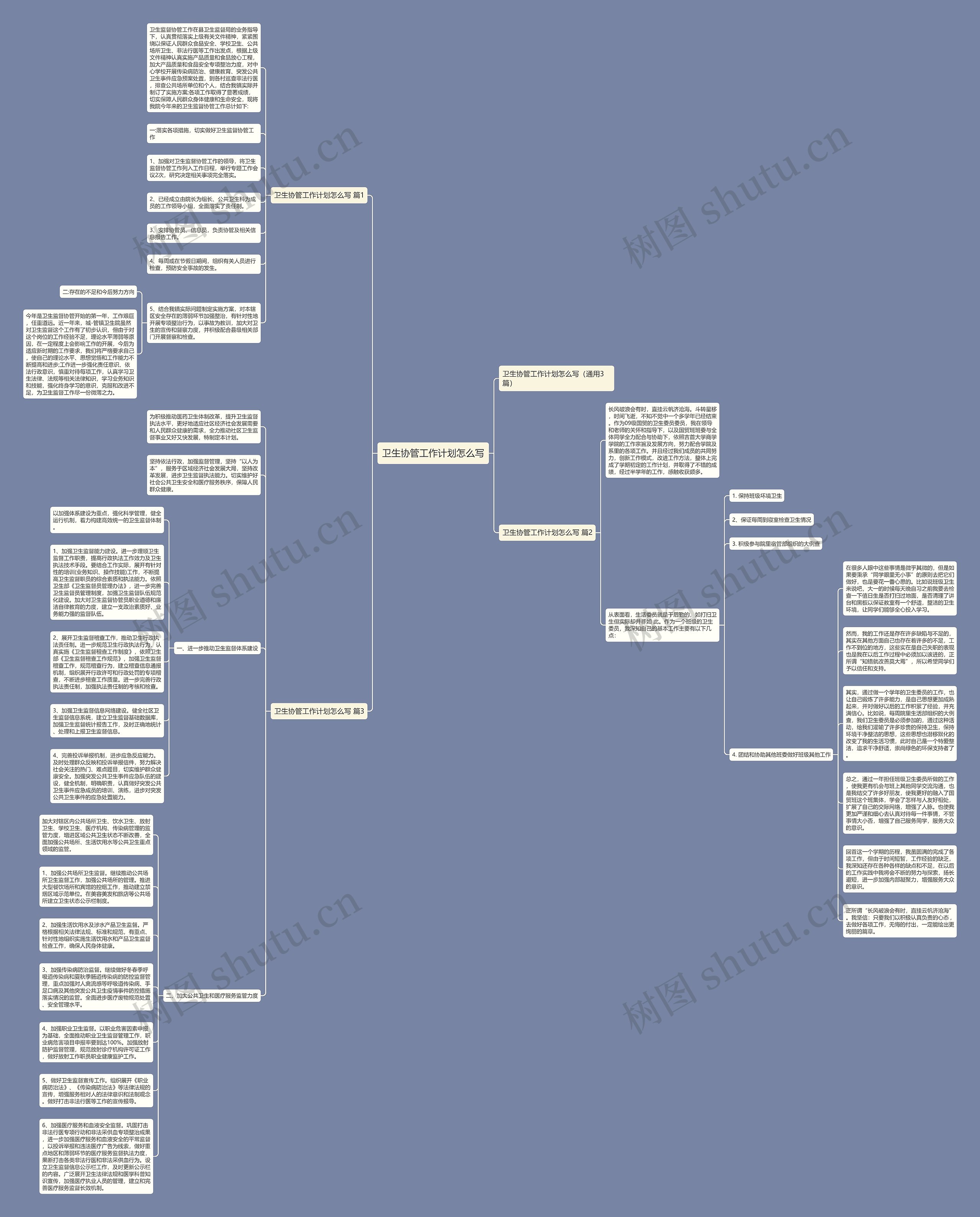卫生协管工作计划怎么写思维导图