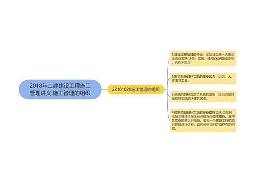 2018年二建建设工程施工管理讲义:施工管理的组织