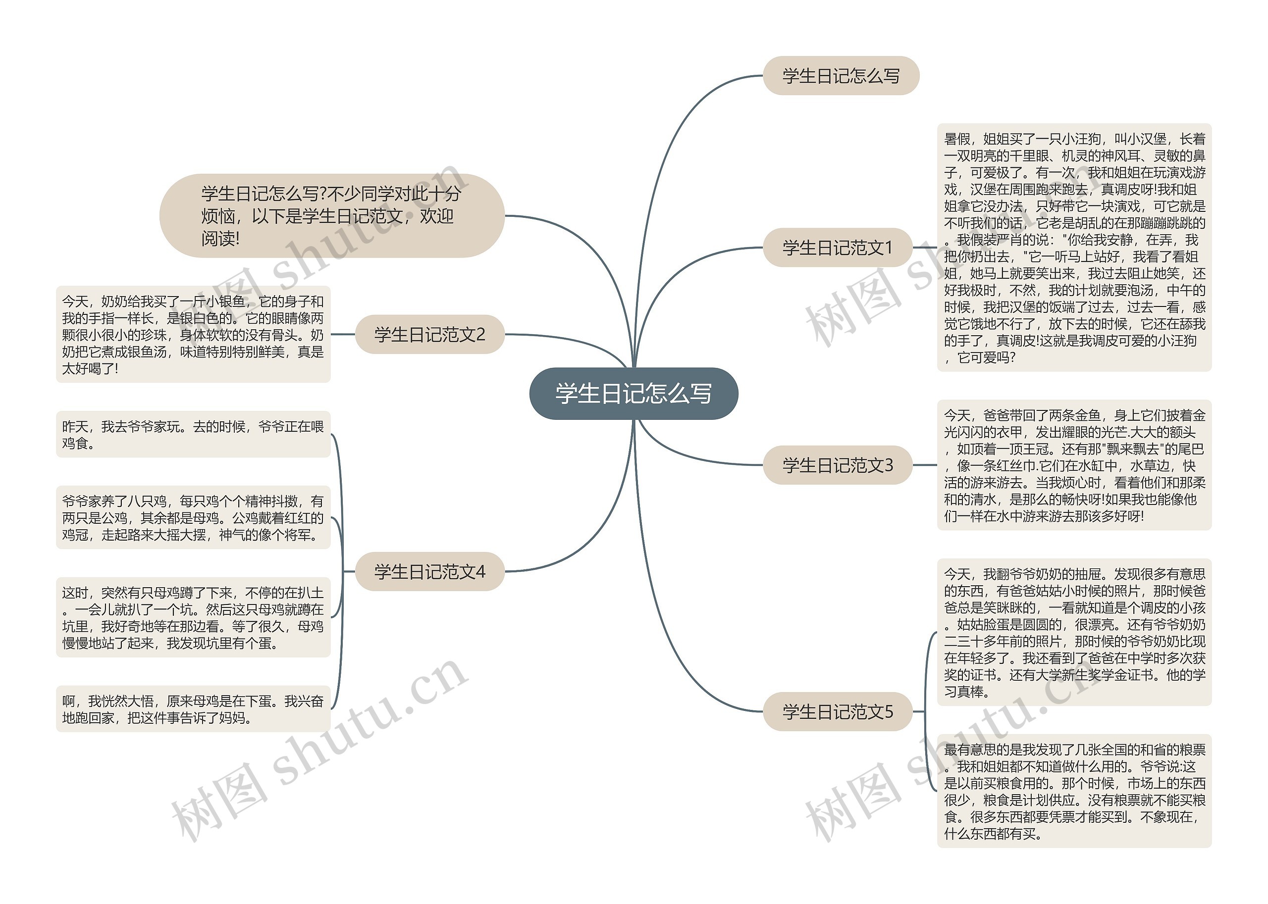 学生日记怎么写思维导图