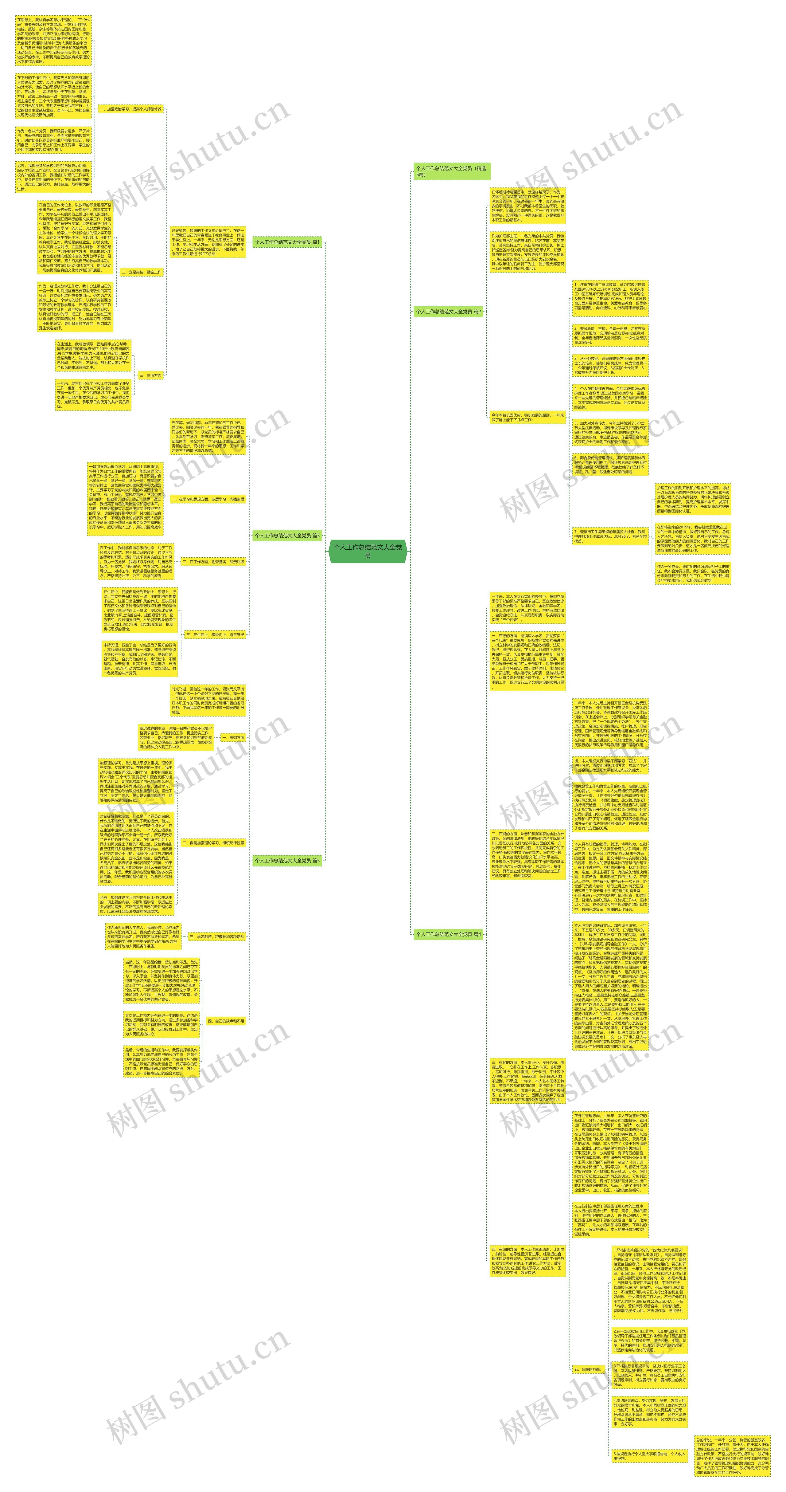 个人工作总结范文大全党员思维导图
