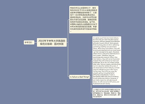 2022年下半年大学英语四级范文背诵：面对失败