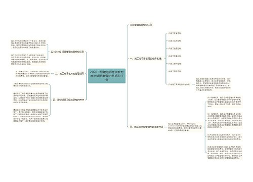2020二级建造师考试教材考点:项目管理的目标和任务