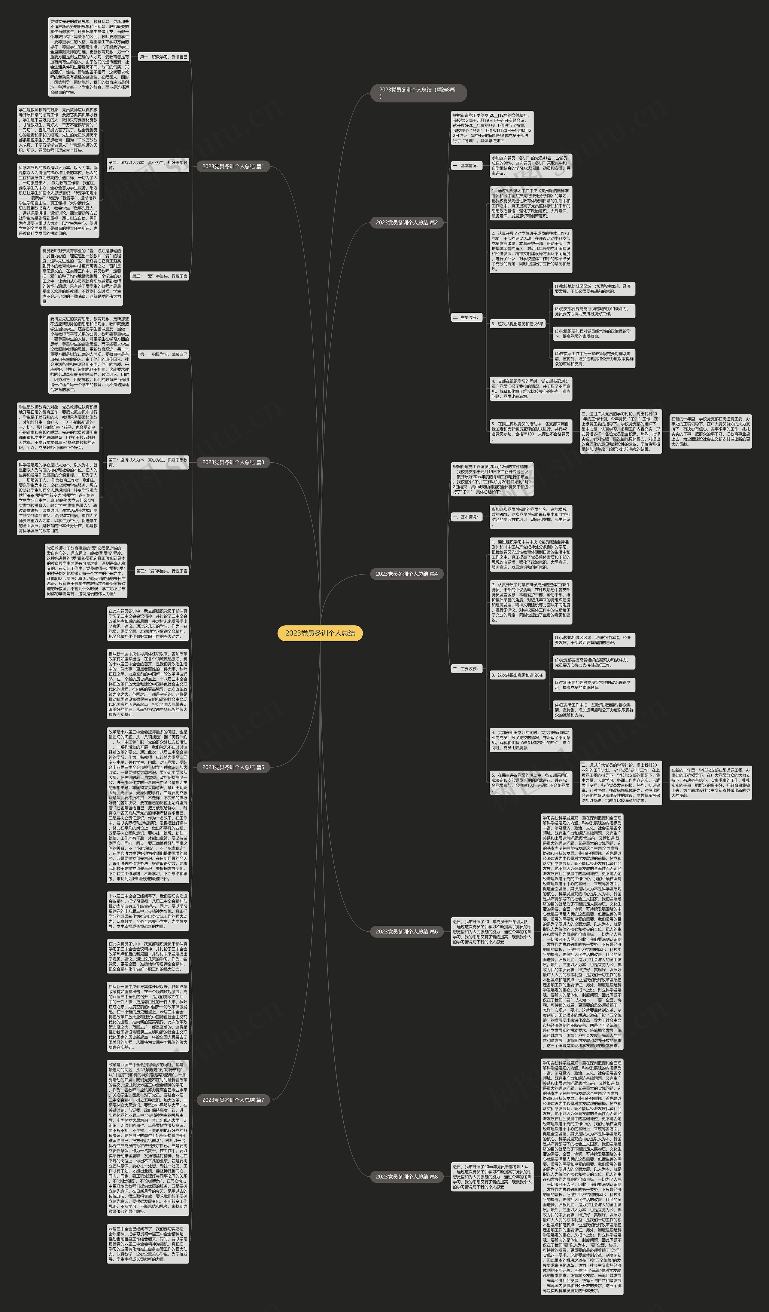 2023党员冬训个人总结思维导图