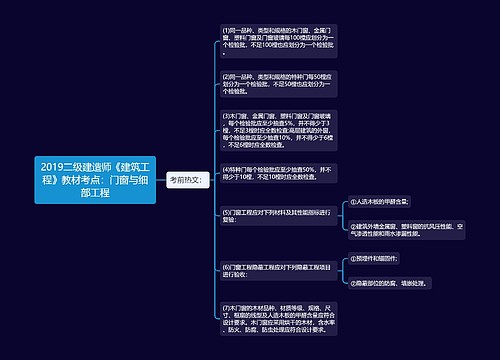 2019二级建造师《建筑工程》教材考点：门窗与细部工程