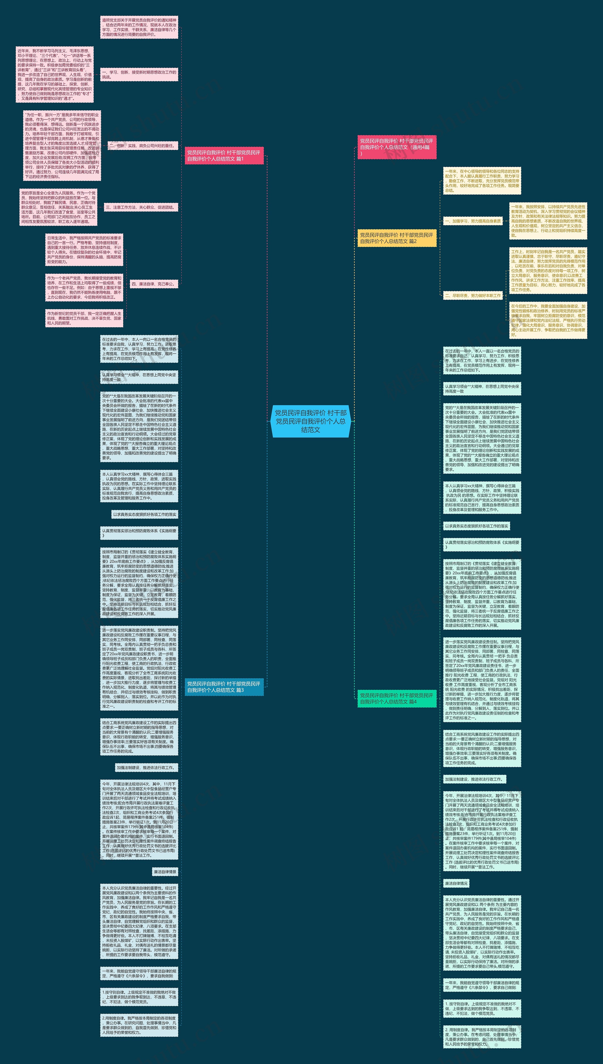 党员民评自我评价 村干部党员民评自我评价个人总结范文思维导图