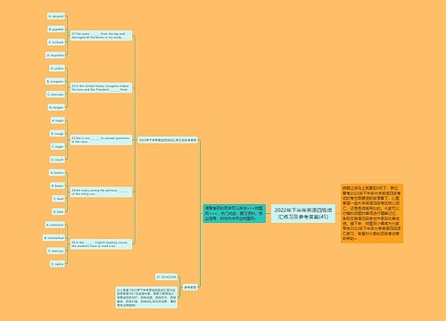 2022年下半年英语四级词汇练习及参考答案(45)