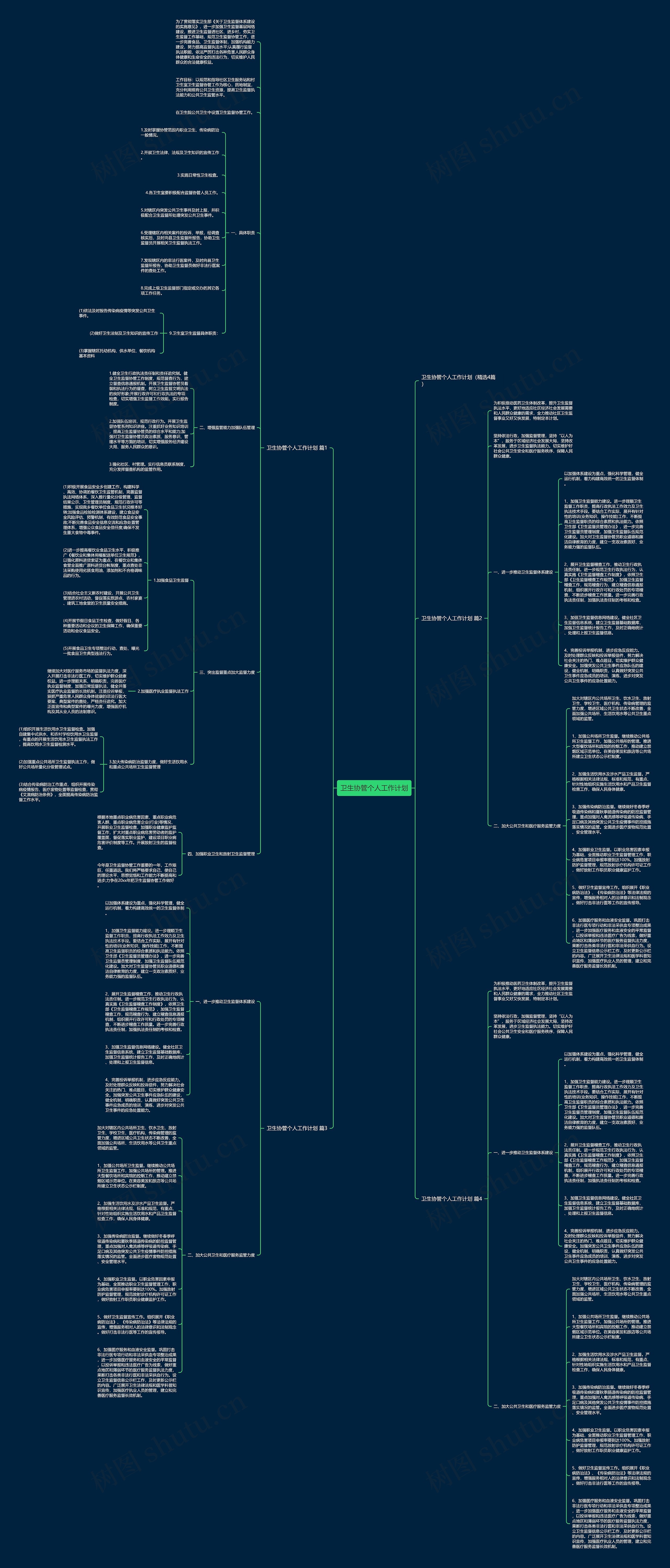 卫生协管个人工作计划思维导图