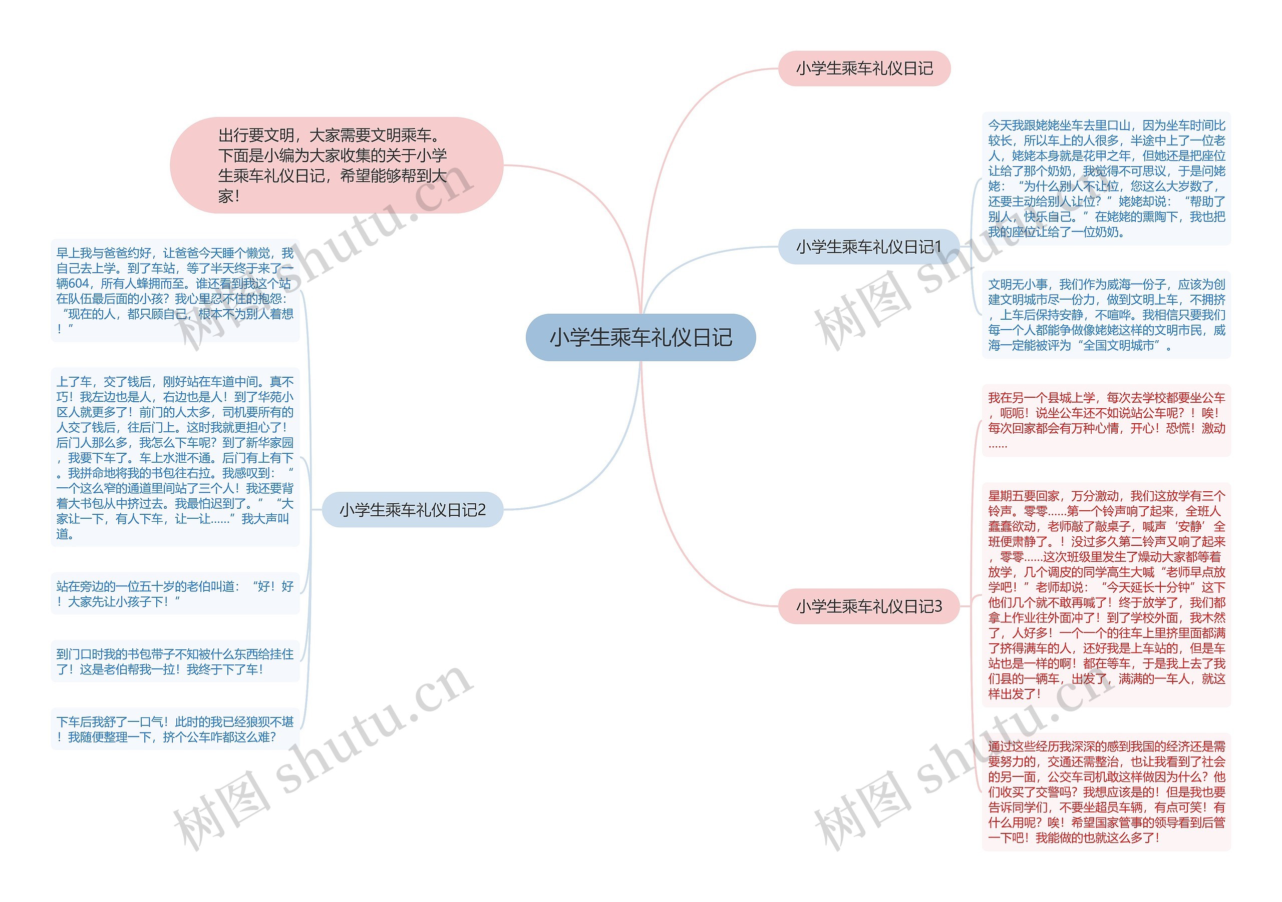 小学生乘车礼仪日记