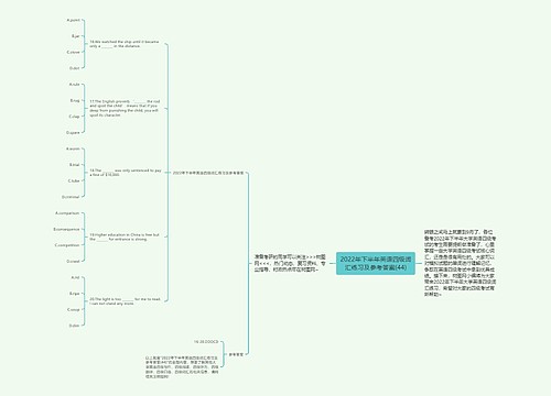 2022年下半年英语四级词汇练习及参考答案(44)