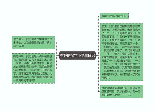 有趣的汉字小学生日记