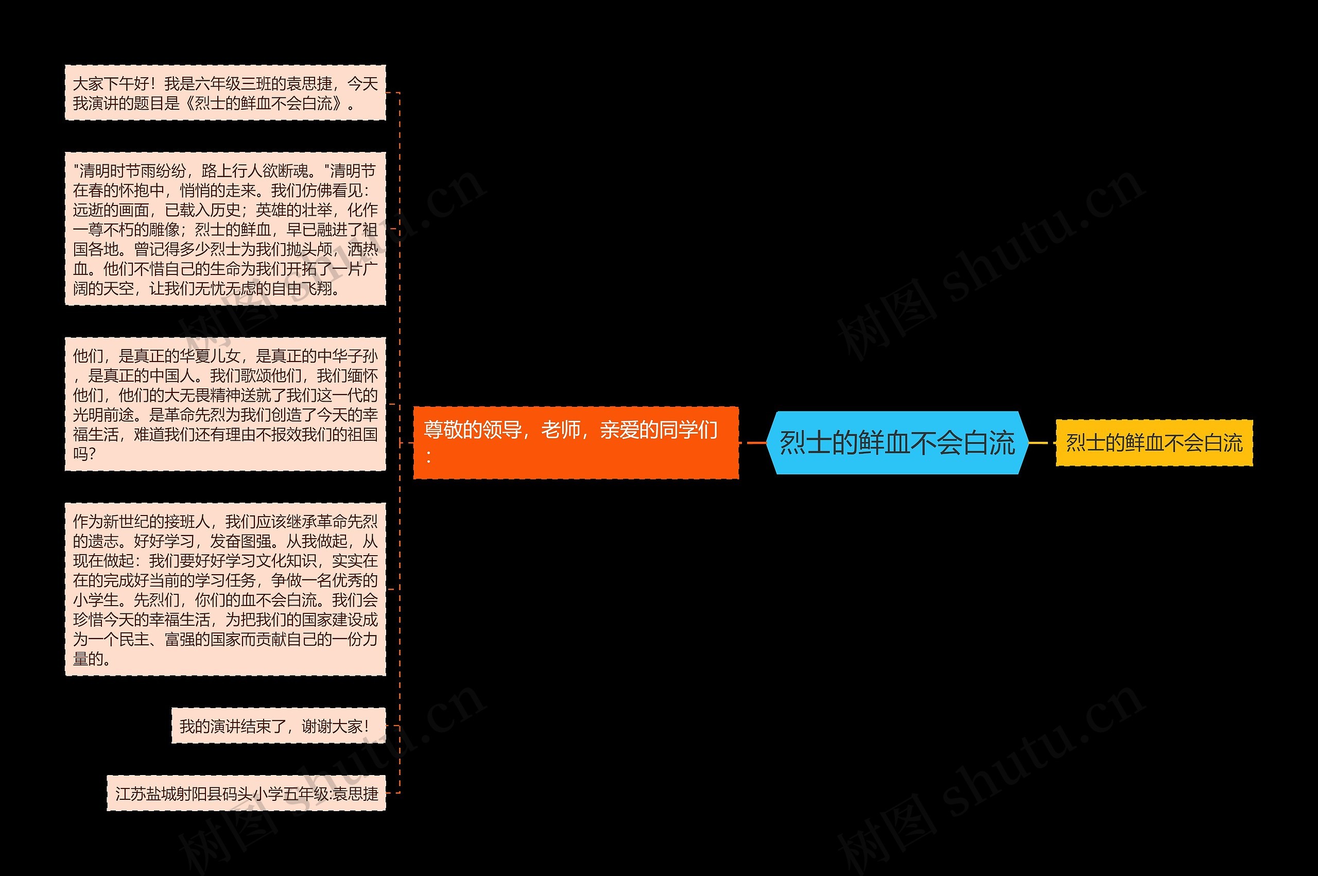 烈士的鲜血不会白流思维导图