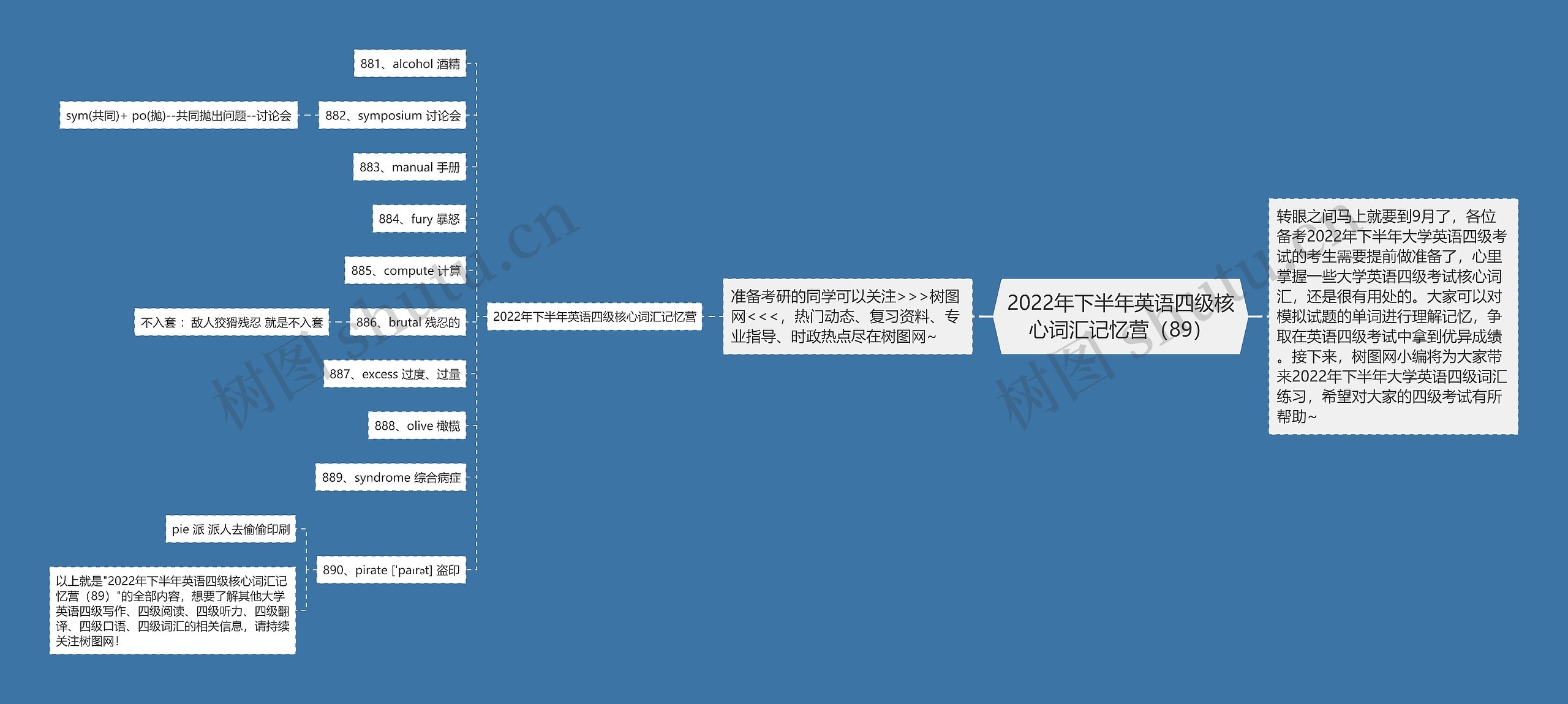 2022年下半年英语四级核心词汇记忆营（89）思维导图