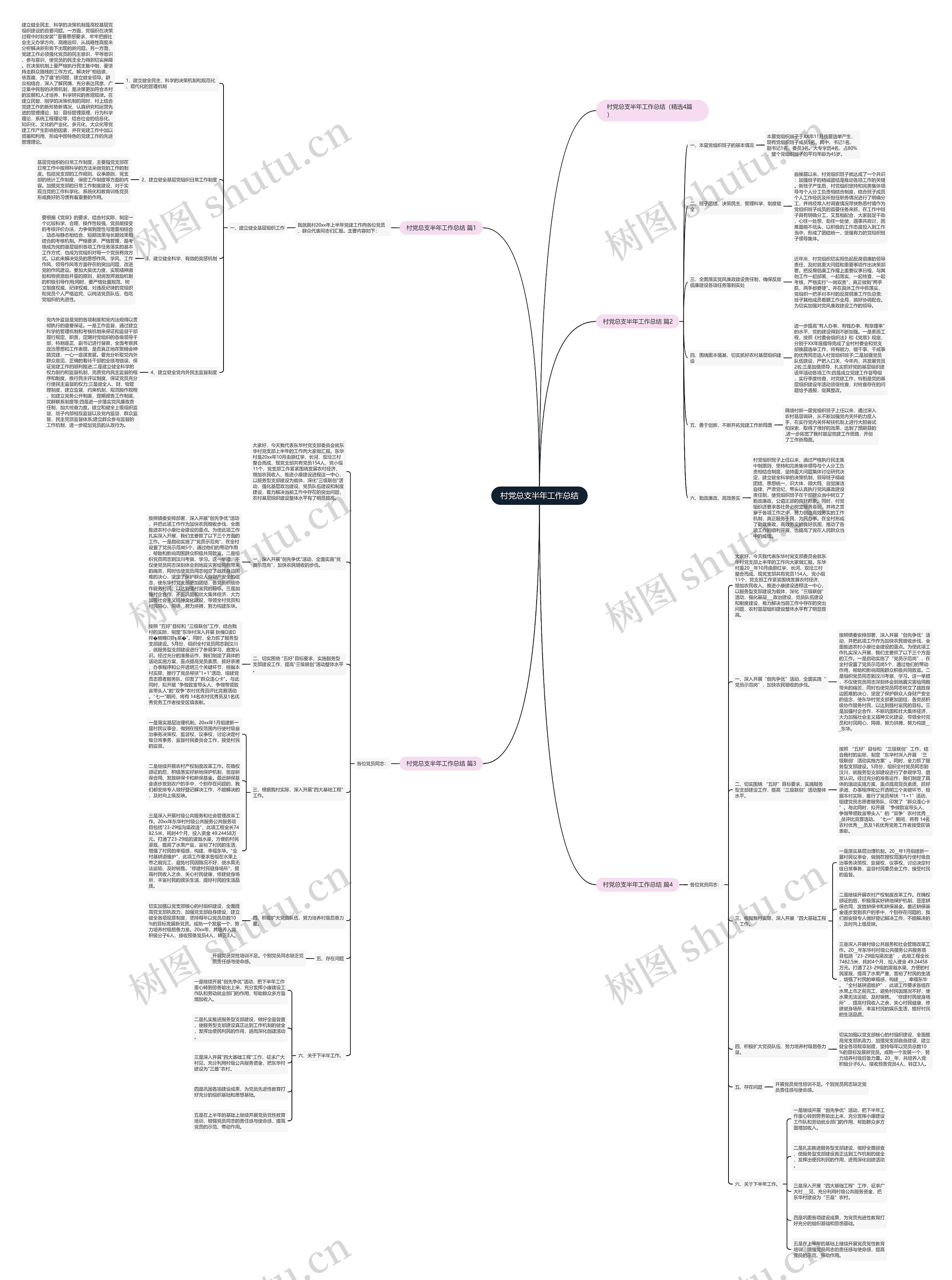 村党总支半年工作总结思维导图
