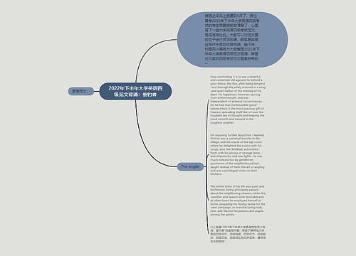 2022年下半年大学英语四级范文背诵：垂钓者