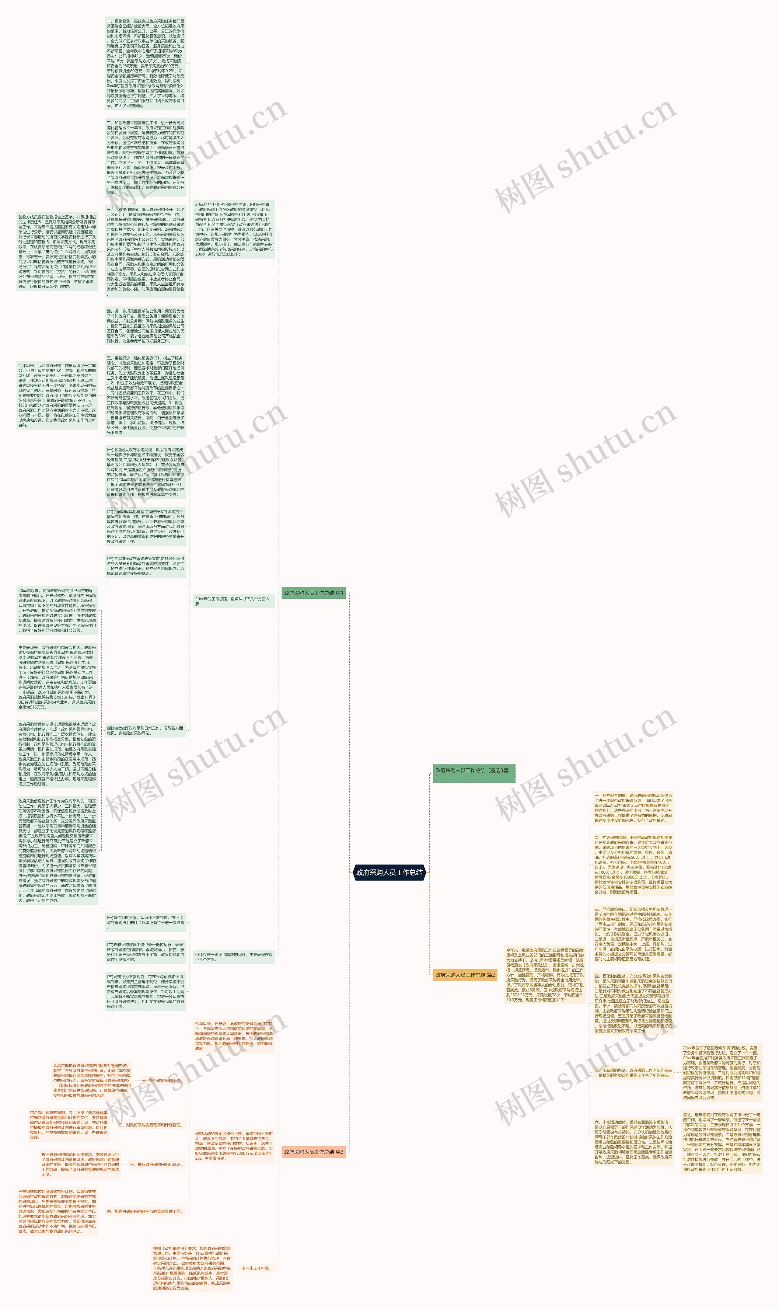 政府采购人员工作总结思维导图