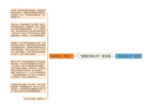 “祖国在我心中”发言稿