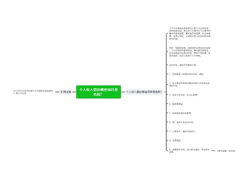 个人收入里的哪些项目是免税？
