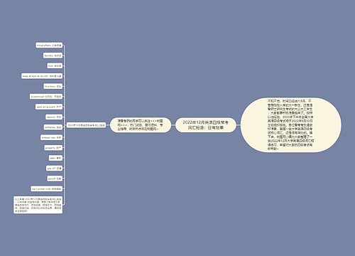 2022年12月英语四级常考词汇短语：日常琐事