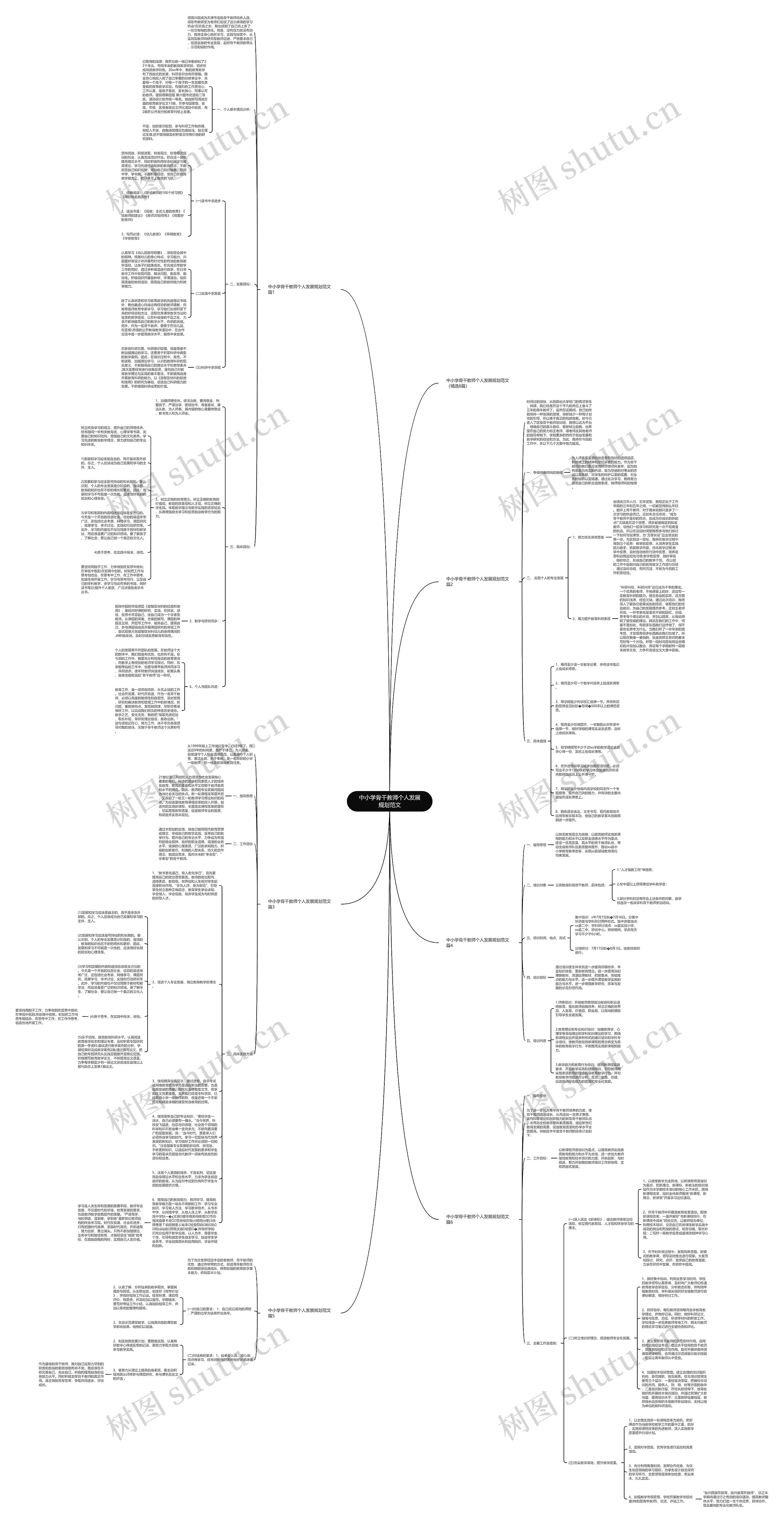 中小学骨干教师个人发展规划范文思维导图