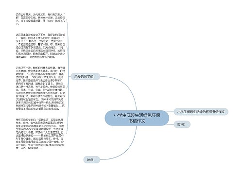 小学生低碳生活绿色环保书信作文