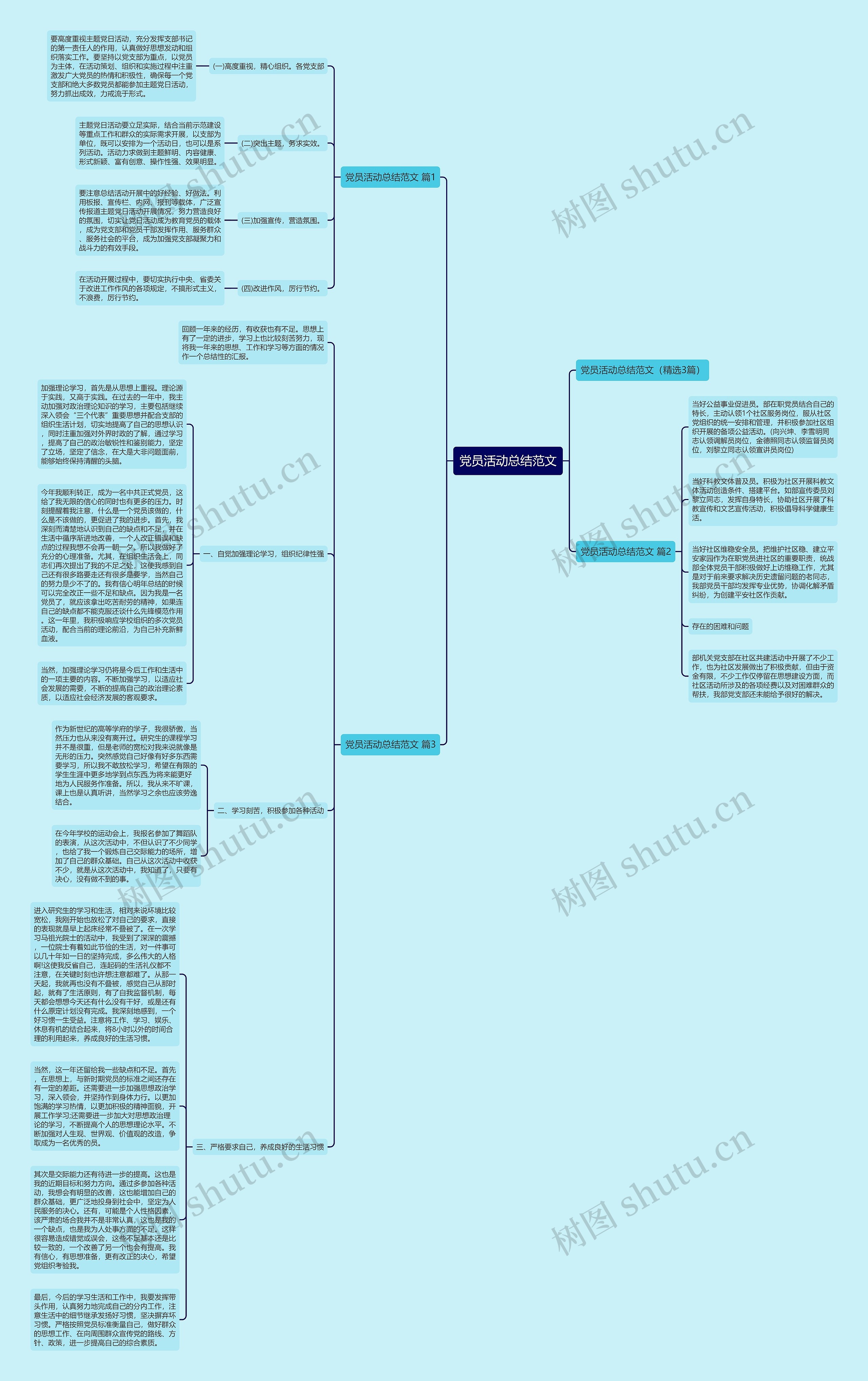 党员活动总结范文思维导图