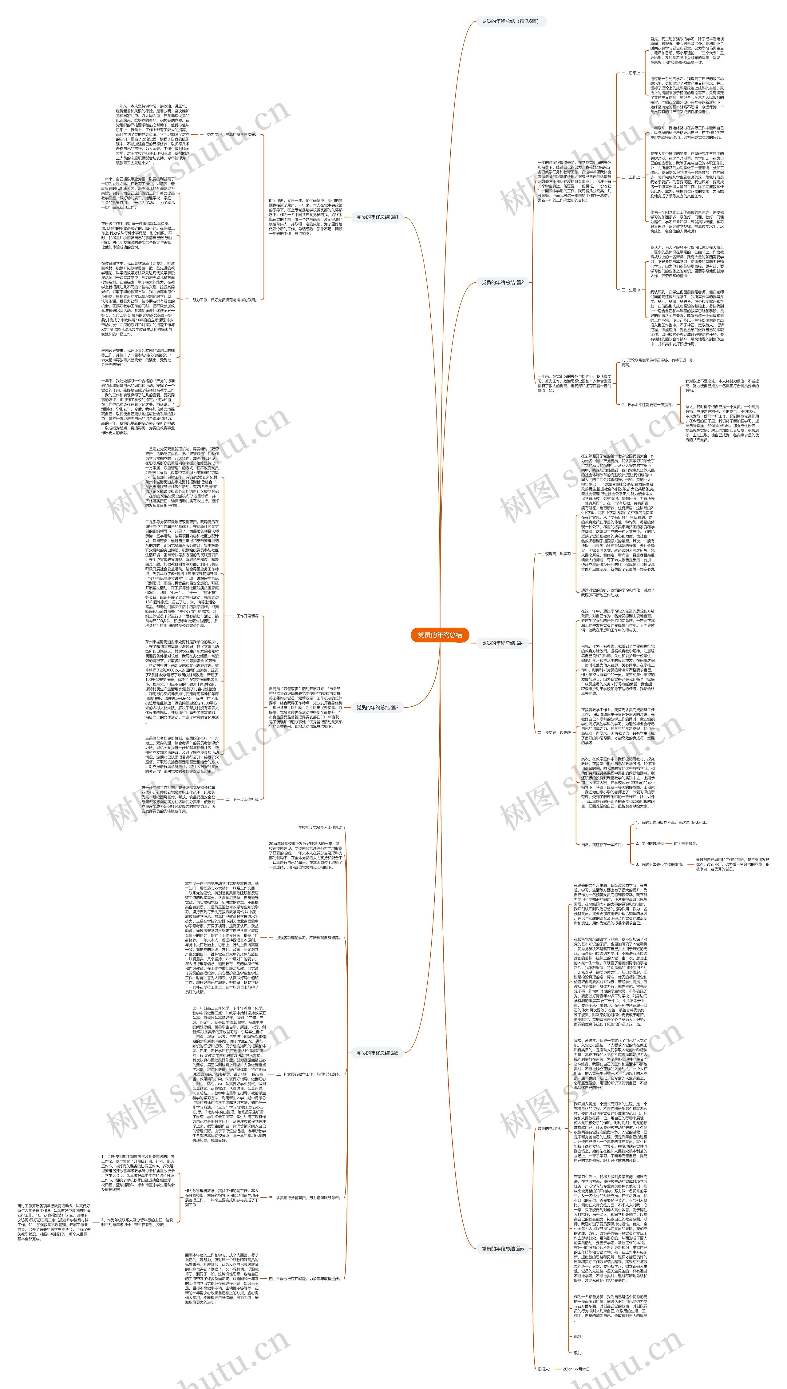 党员的年终总结思维导图
