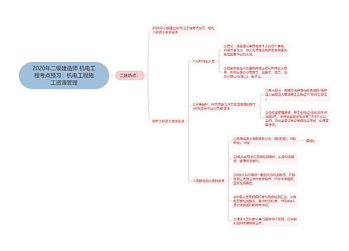 2020年二级建造师 机电工程考点预习：机电工程施工资源管理