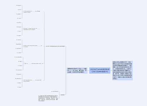 2022年下半年英语四级词汇练习及参考答案(49)