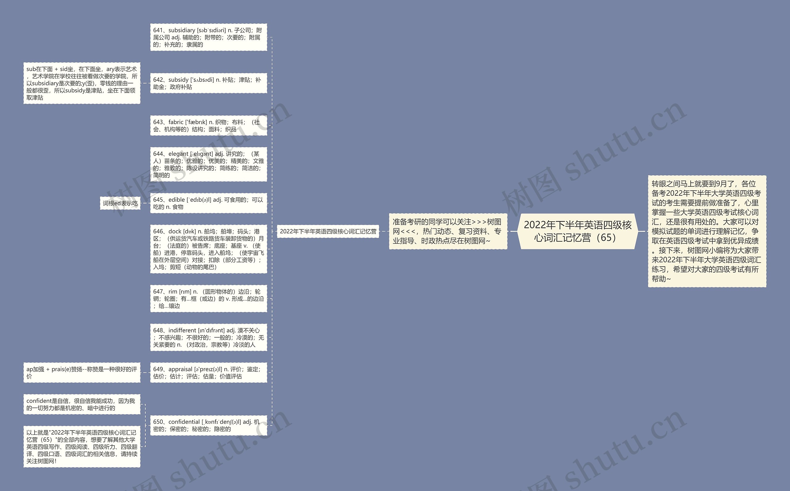 2022年下半年英语四级核心词汇记忆营（65）思维导图