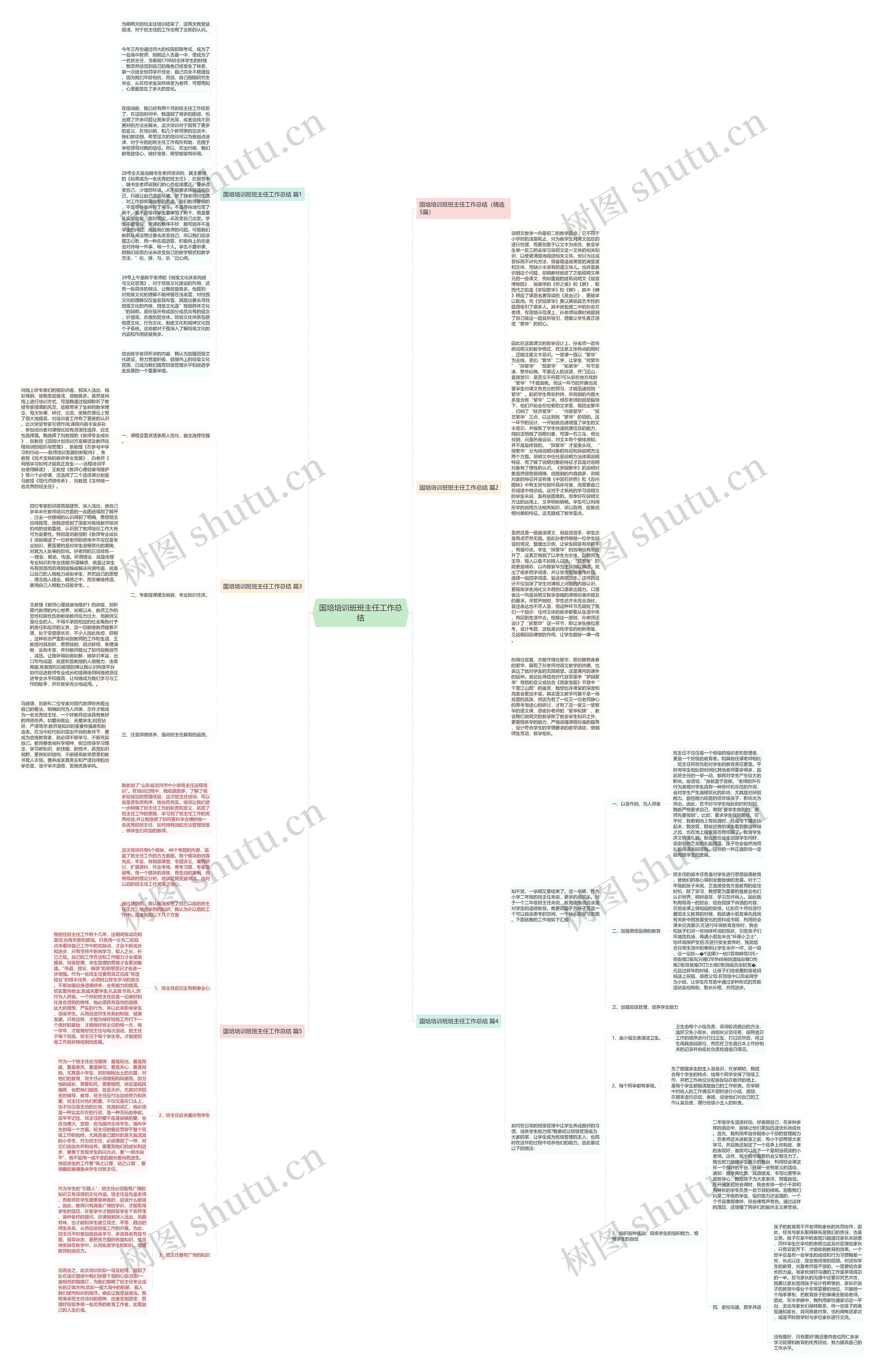 国培培训班班主任工作总结思维导图