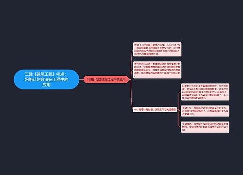 二建《建筑工程》考点：网络计划方法在工程中的应用