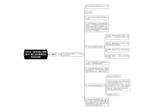 2020年二建考试施工管理预习：施工项目管理目标的动态控制