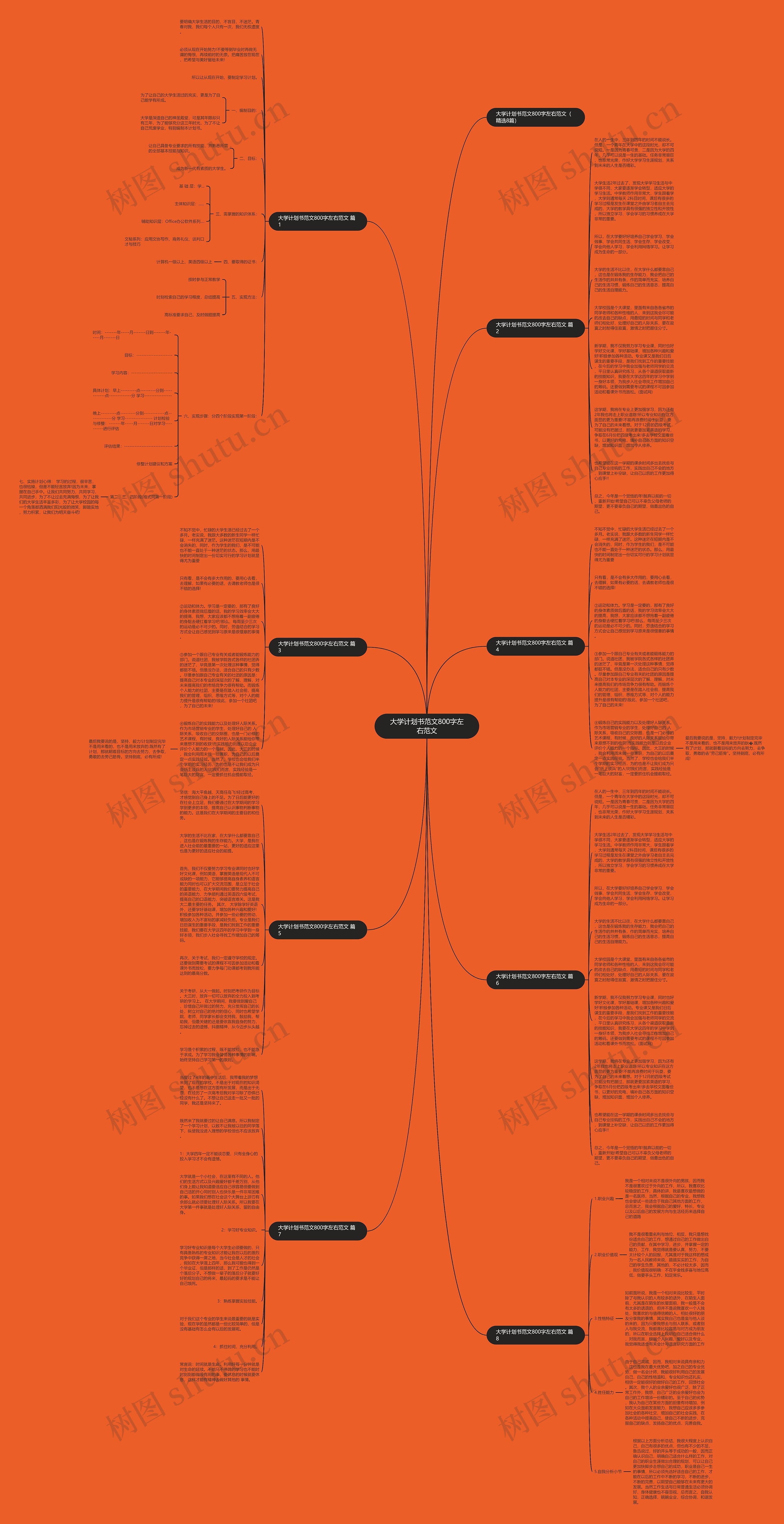 大学计划书范文800字左右范文思维导图