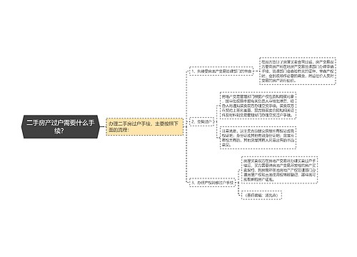 二手房产过户需要什么手续？