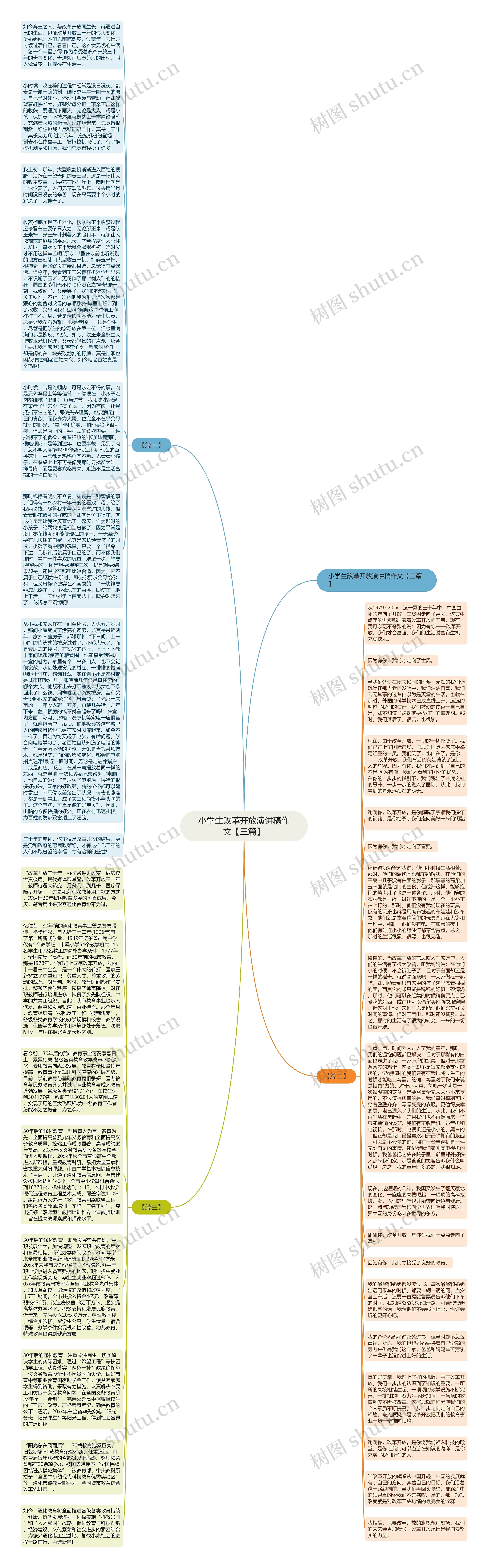 小学生改革开放演讲稿作文【三篇】思维导图