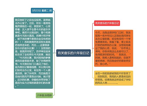 有关音乐的六年级日记