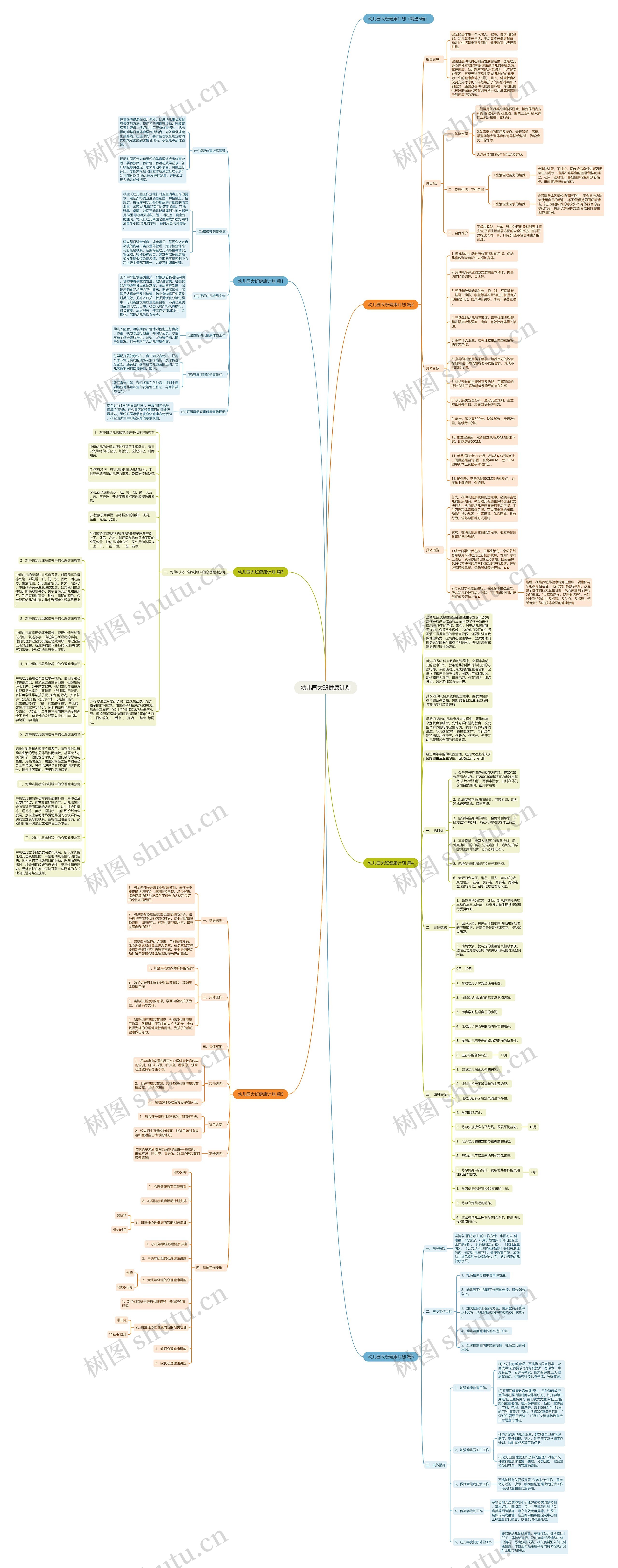 幼儿园大班健康计划思维导图
