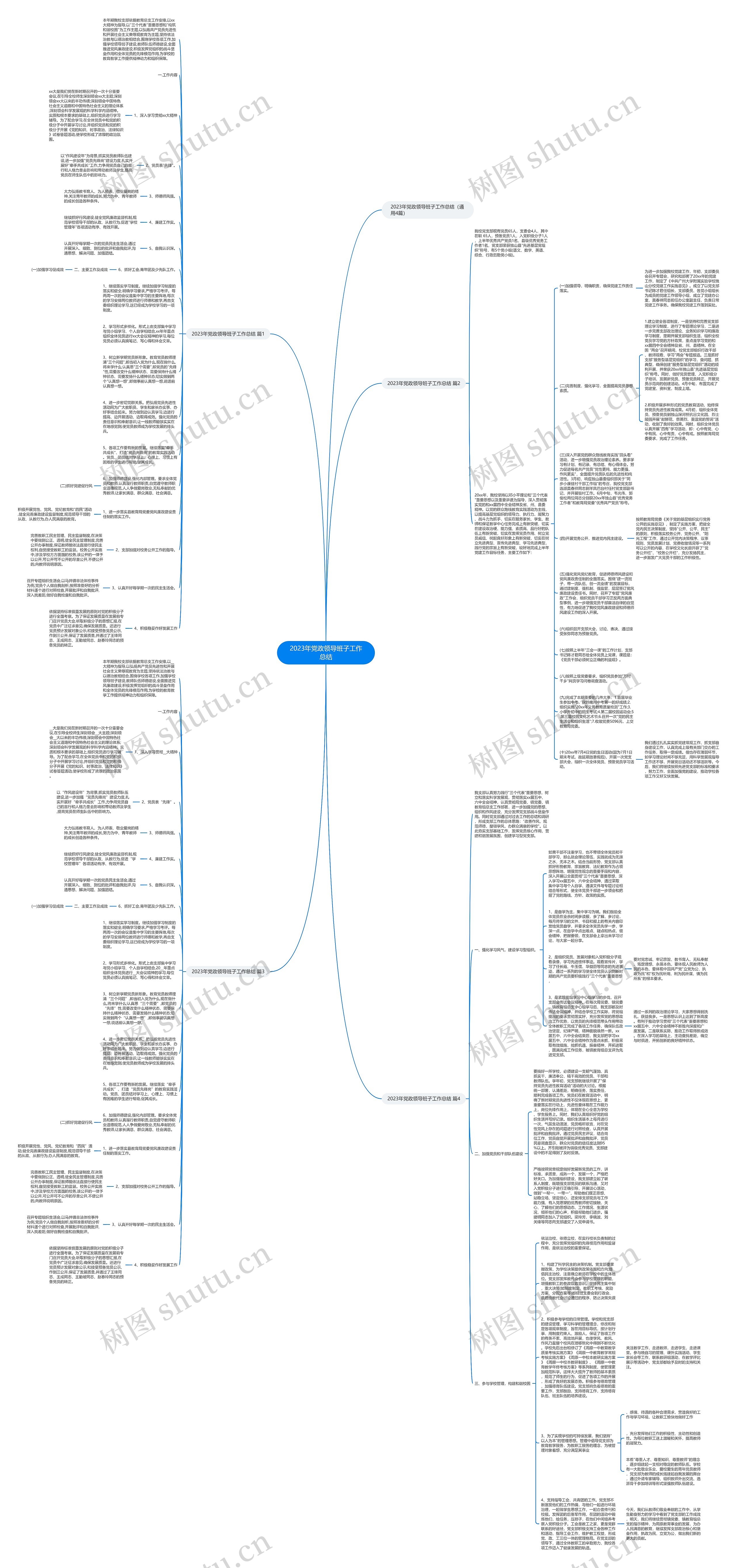 2023年党政领导班子工作总结思维导图