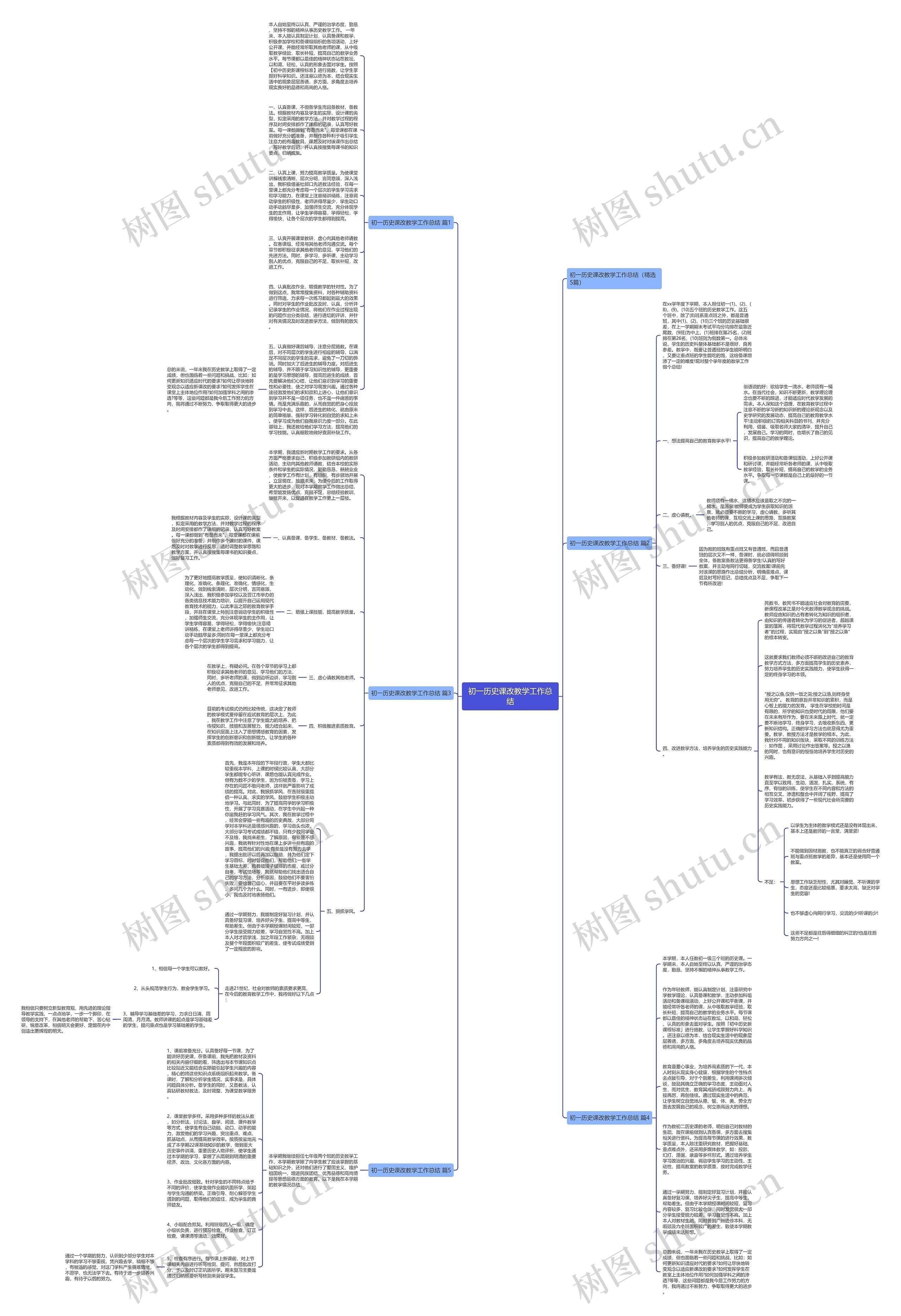 初一历史课改教学工作总结思维导图
